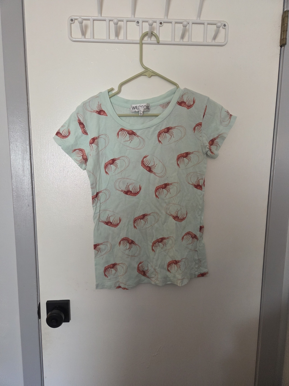 Wildfox Made in USA Shrimp Print Graphic Tee - Size XS - 100% Cotton